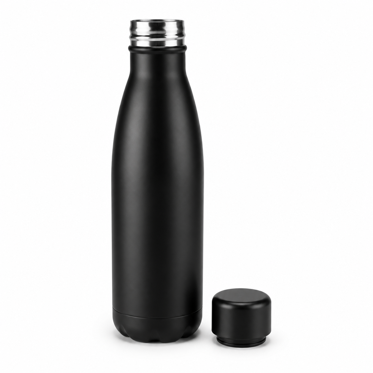 North Trail Edelstahl Trinkflasche 750 ml Schwarz Edelstahl
